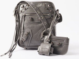 Le Cagole Crinkled-leather Cross-body Bag