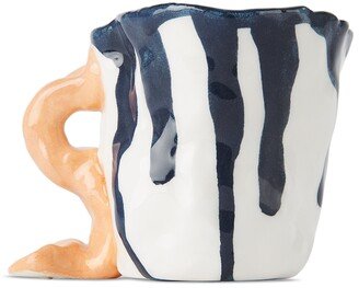 SSENSE Exclusive White & Blue Splatter Coffee Mug