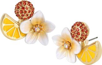 Betsey Orange Slice Cluster Earrings