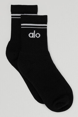 Half-Crew Throwback Socks in Black/White, Size: Small