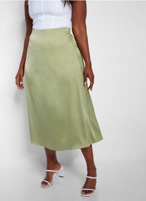 Rebdolls Women's Essential Satin Shift Skirt - Olive - 4X