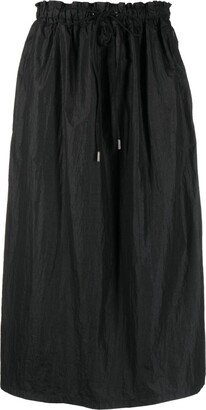 High-Waisted Track Midi Skirt