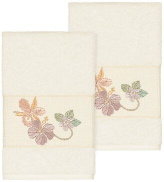 Cream Caroline Embellished Hand Towel - Set of 2