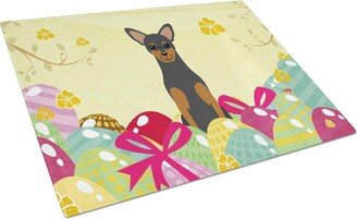 BB6028LCB Easter Eggs Manchester Terrier Glass Cutting Board