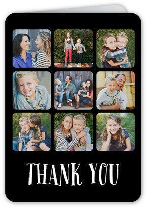 Thank You Cards: Thank You Pix Thank You Card, Black, Matte, Folded Smooth Cardstock, Rounded