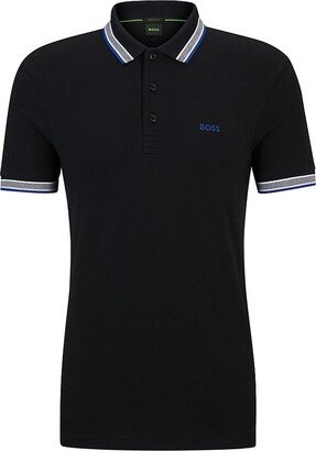 Cotton Polo Shirt With Branded Undercollar