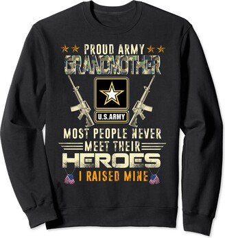 Proud U.S Veteran Day Gifts Proud Army Grandmother Heroes Camoflag Veterarn's Day Womens Sweatshirt