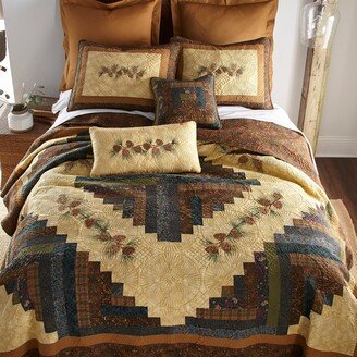 Cabin Raising Pinecone Cotton Quilt or Sham