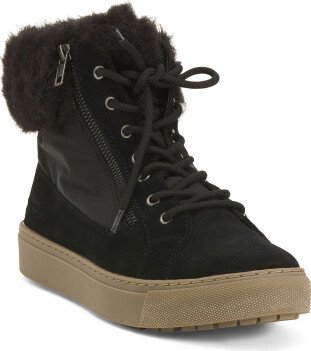 TJMAXX Waterproof Suede Dubliner Cozy Lined Lace Up Booties For Women