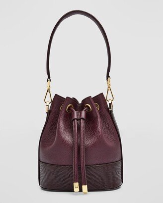 Maria Oliver Alessia Lizard Drawstring Bucket Bag