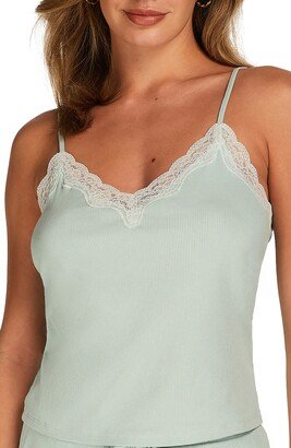 Lace Trim Rib Camisole