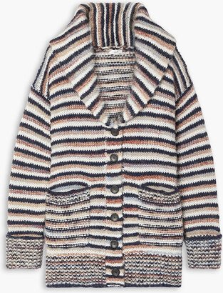 Willow brushed striped wool-blend jacquard cardigan