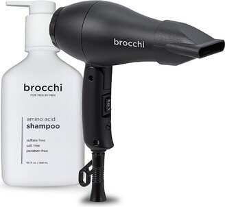 Brocchi 2-Piece Travel Hair Dryer & Amino Acid Shampoo Set