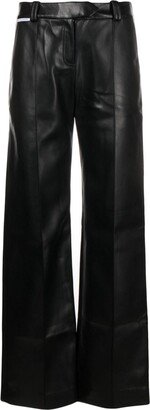 Mid-Rise Faux-Leather Trousers