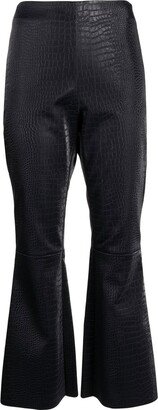 Róhe Crocodile-Effect Faux-Leather Trousers