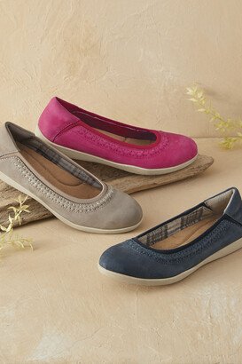 Women's Fable Leather Flats by Earth - Grey - 7