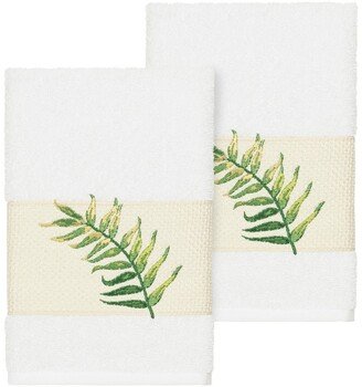 Zoe Embellished Hand Towel - Set of 2 - White