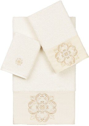 Alyssa 3-Piece Embellished Towel Set - Cream