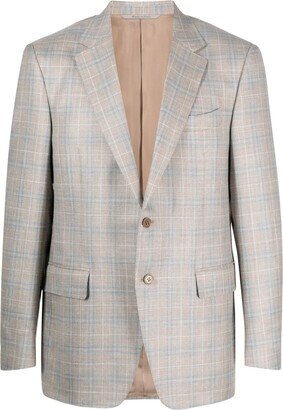 Plaid Single-Breasted Blazer