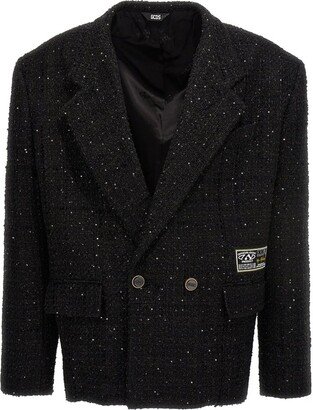 Tweed Button-Up Blazer