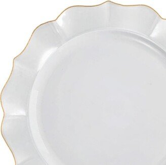 Kantai Collection 7.5 Clear with Gold Rim Round Lotus Disposable Plastic Appetizer/Salad Plates