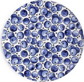 Salad Plates: Watercolor Blueberries Salad Plate, Blue