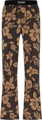 Floral Printed Flared Pajama Pants