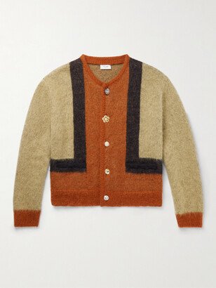 Slim-Fit Embellished Colour-Block Mohair-Blend Cardigan