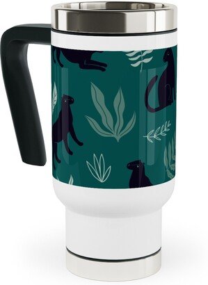 Travel Mugs: Black Panthers - Emerald Travel Mug With Handle, 17Oz, Green