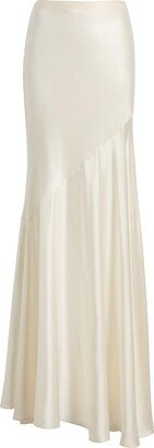 Asymmetric Pleated-Gown Skirt