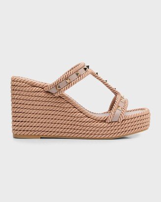 Rockstud Torchon T-Strap Espadrille Sandals