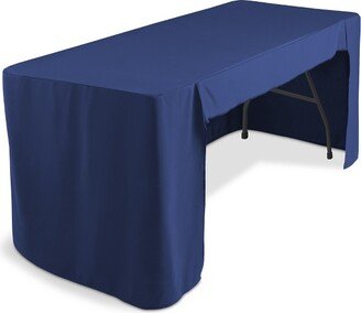 Lann's Linens 6' Trade Show Table Cover, Open Back Fitted Tablecloth, Navy BlueNavy Blue