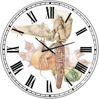 Designart Autumn Medley Large Farmhouse Wall Clock - 36 x 36