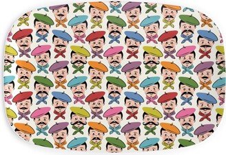 Serving Platters: Men With Mustaches And Bandanas - Multi Serving Platter, Multicolor