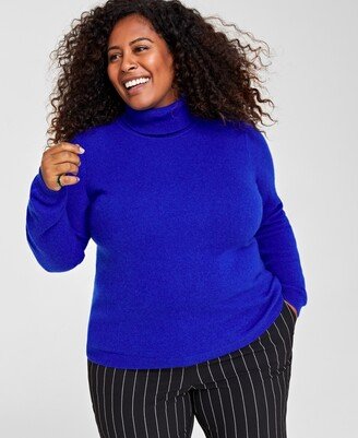 Plus Size Turtleneck 100% Cashmere Sweater, Created for Macy's