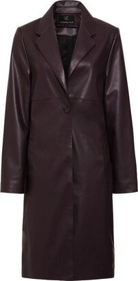 Mack faux-leather tench coat