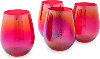 Set of 4 Luster Stemless Wine Glasses