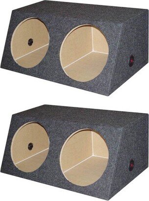 QPower QSMBASS12 Dual 12 Sealed Angled Subwoofer Box Speaker Enclosure (2 Pack)