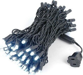 Novelty Lights Inc Novelty Lights 100 Light Pure White LED Christmas Mini Light Set (Black Wire, 50 Feet)