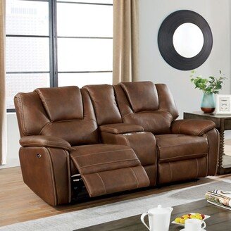 Traegher Transitional Faux Leather Reclining Loveseat with USB Port