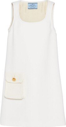 Patch-Pocket Virgin Wool Minidress