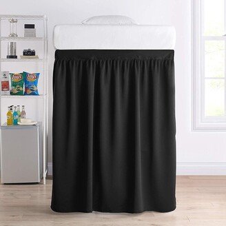 Luxury Plush Extended Dorm Sized Bed Skirt Panel with Ties-AA