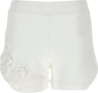 High-Waist Elasticated Waistband Laced Shorts