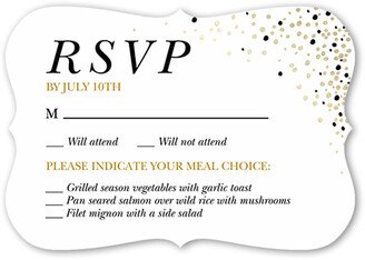 Rsvp Cards: Sparkling Romance Wedding Response Card, Black, Signature Smooth Cardstock, Bracket