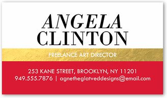 Business Cards: Gilded Expression Calling Card, Red, Matte, Signature Smooth Cardstock