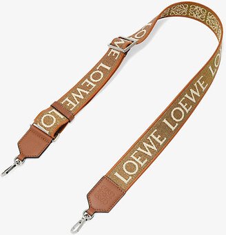 Bronze Anagram Loop Cotton and Leather bag Strap