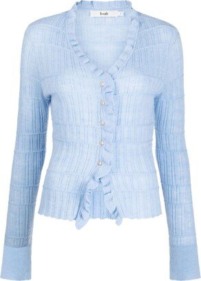 b+ab ruffled V-neck cardigan