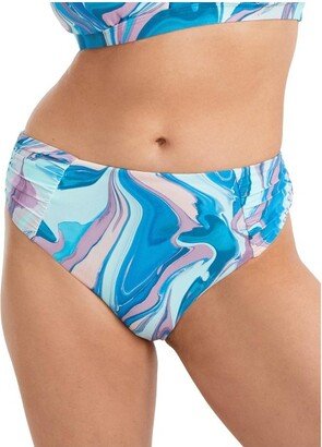 Birdsong Women's Tide Pool Ruched High-Waist Bikini Bottom - S20154-TIPOL 2XL Tide Pool
