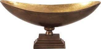 Rustic Bronze Oblong Footed Centerpiece Bowl - 7x17