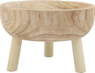 Wood 11 Bowl With Legs, Natural 6.3H - 11.0 x 11.0 x 6.3